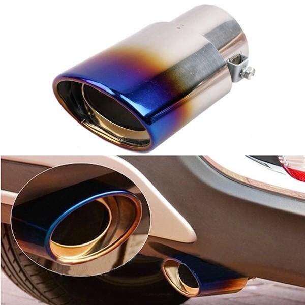 60mm Inlet Universal Car Stainless Steel Exhaust Tail Pipe Muffler Tip Trim Decorative