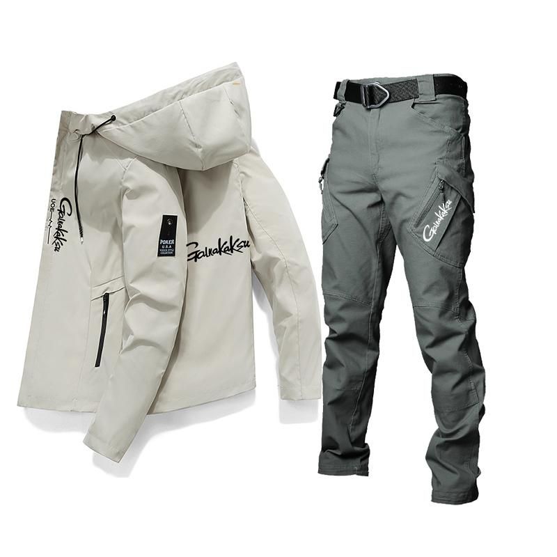 Spring Summer Outdoor Sports Waterproof Clothing Fishing Sets Fishing Clothes Jacket Pants Sun Protection Casual Solid Shirts