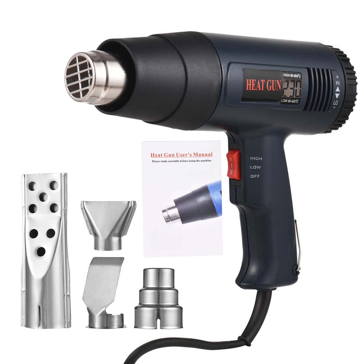 1800W Heat  Kit Industrial Hot Air   Heating LCD Digital
