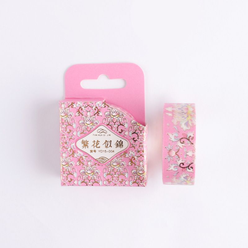 10pcs Lot Golden Foil Flowers Washi Tapes For Scrapbooking
