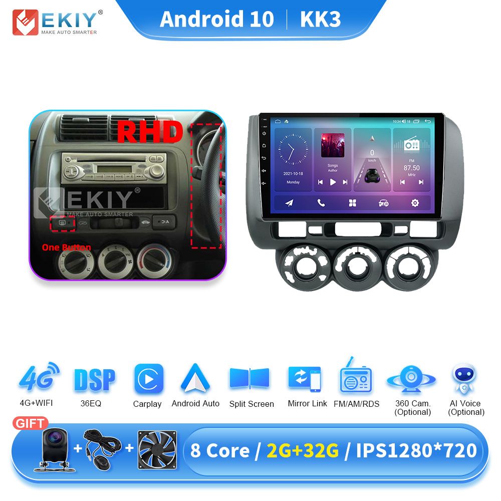 KK5 Android 10 Car Radio For Honda Fit Jazz City 2002 -