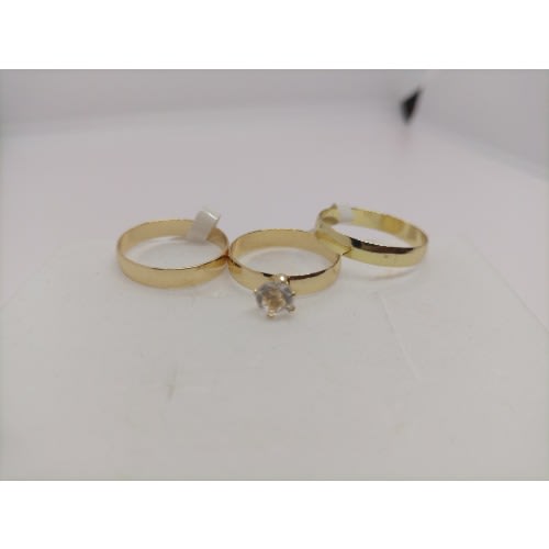 3pcs Plain Wedding Ring Set
