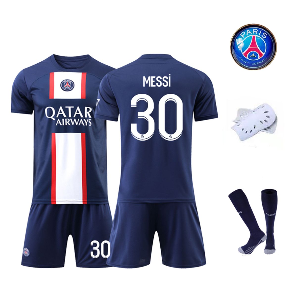 Messi Jersey, Men's Football T-shirt Set, Navy Blue