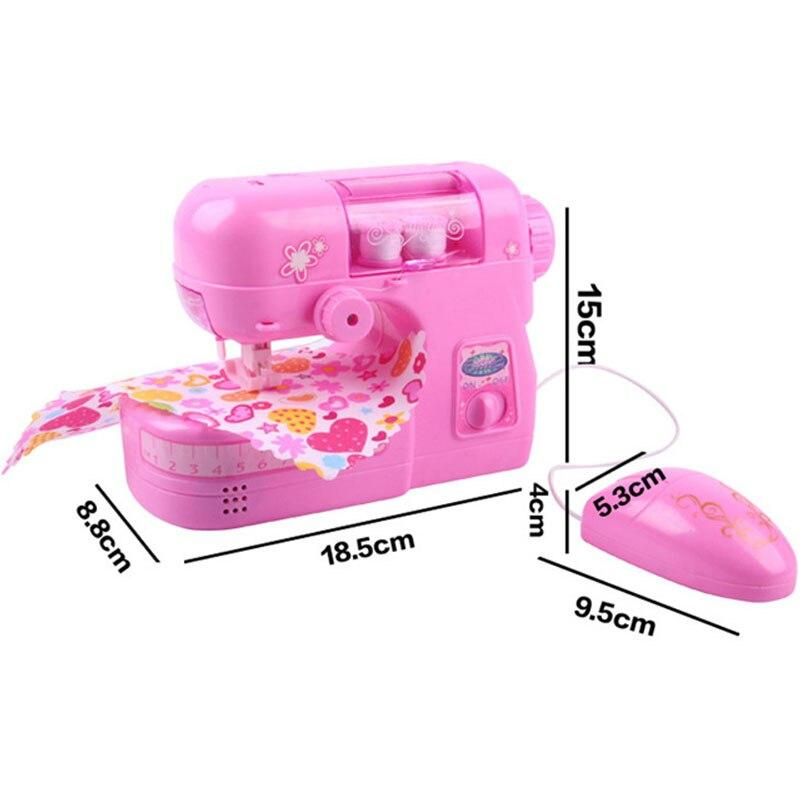 Electric Mini Sewing Machine Toy Simulation Household Appliance Pretend Play Toys For Girls Role Play Education Furniture Toy