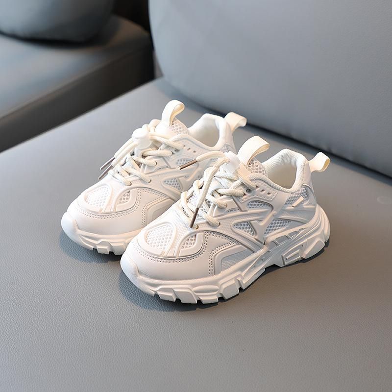 Children's mesh Breathable sneakers male and female students sneakers white