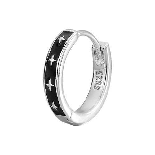 Retro Chasing Light Earrings Buckle Male Hip-hop Style Star Boy Ear Hoop Jewelry