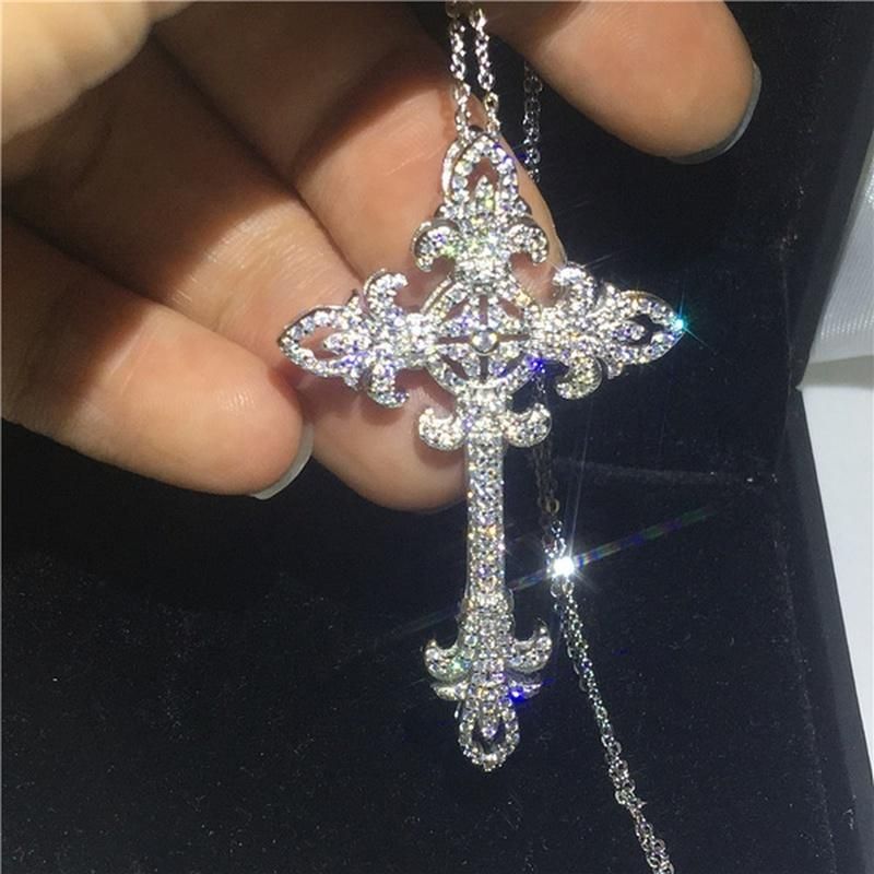 Refined Cross Lady Necklace Religious Accessories Christian Lace Necklace Fashio