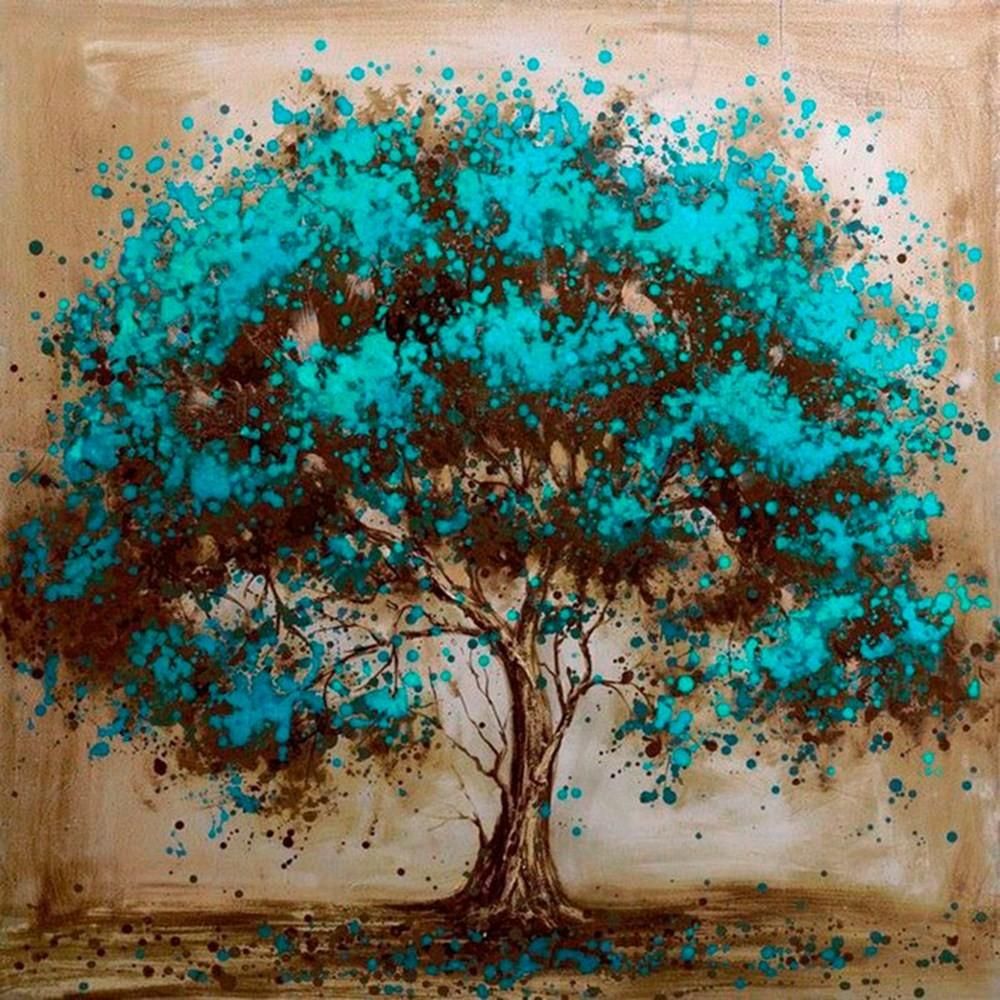 10 * 10 inches/25 * 25cm DIY 5D Diamond Painting Kit Color Tree Resin Rhinestone Mosaic Embroidery Cross Stitch Craft Home Wall Decor