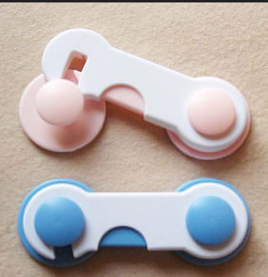 Baby Two-color Safety Lock 4PCS Cabinet Lock Baby Protection Refrigerator Door Lock Buckle Kids