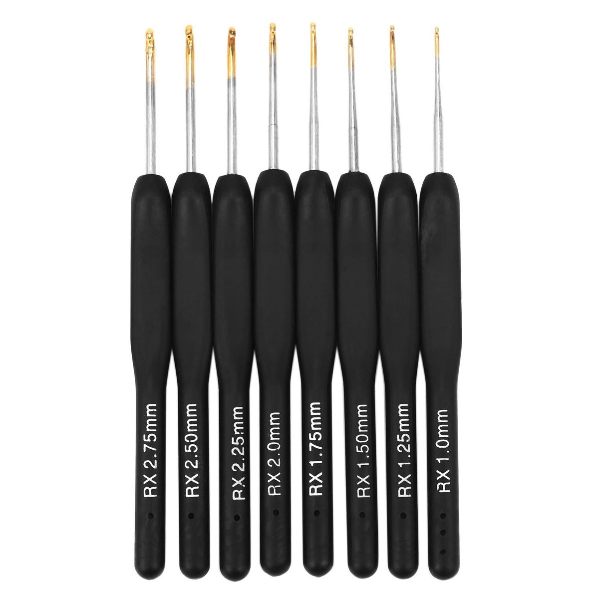 8Pcs  set Black Knitting s Plastic Handle Crochet hooks for Knit DIY Craft Loom Tool Weaving Kit Braid