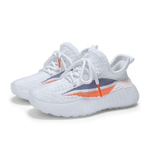Mesh Breathable Shock-absorbing Children's Sports Shoes White