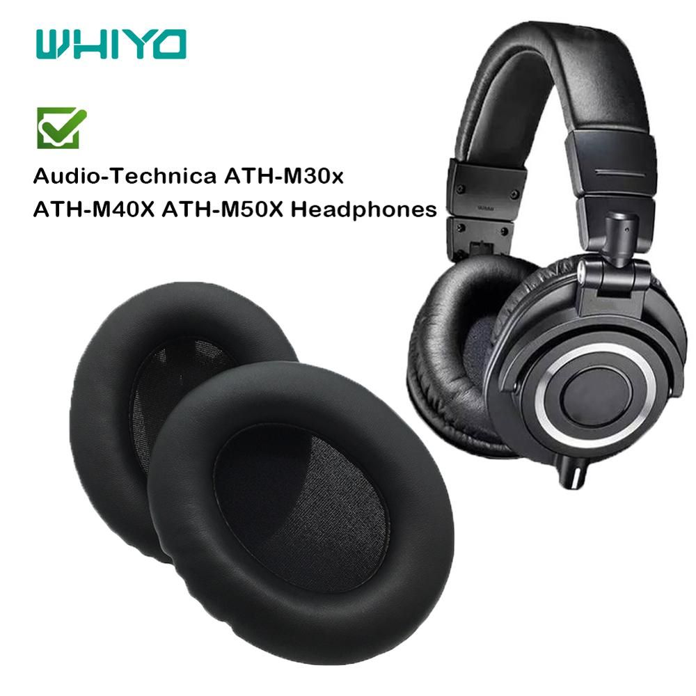 Whiyo Pair Of Ear Pads For Audio-Technica ATH-M30x ATH-M40X ATH-M50X Headset Earpads Earmuff Cover Cushion Replacement Cups