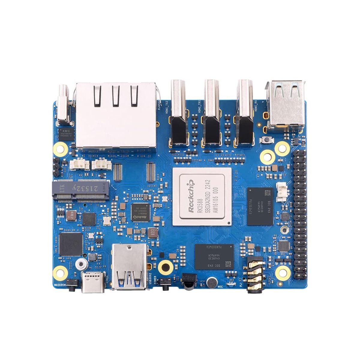 For Orange Pi 5 Plus Development Board 4G+32G Memory Card RK3588 64Bit 2.5G M.2 Slot Support 2230 Wi-Fi 6 BT Module