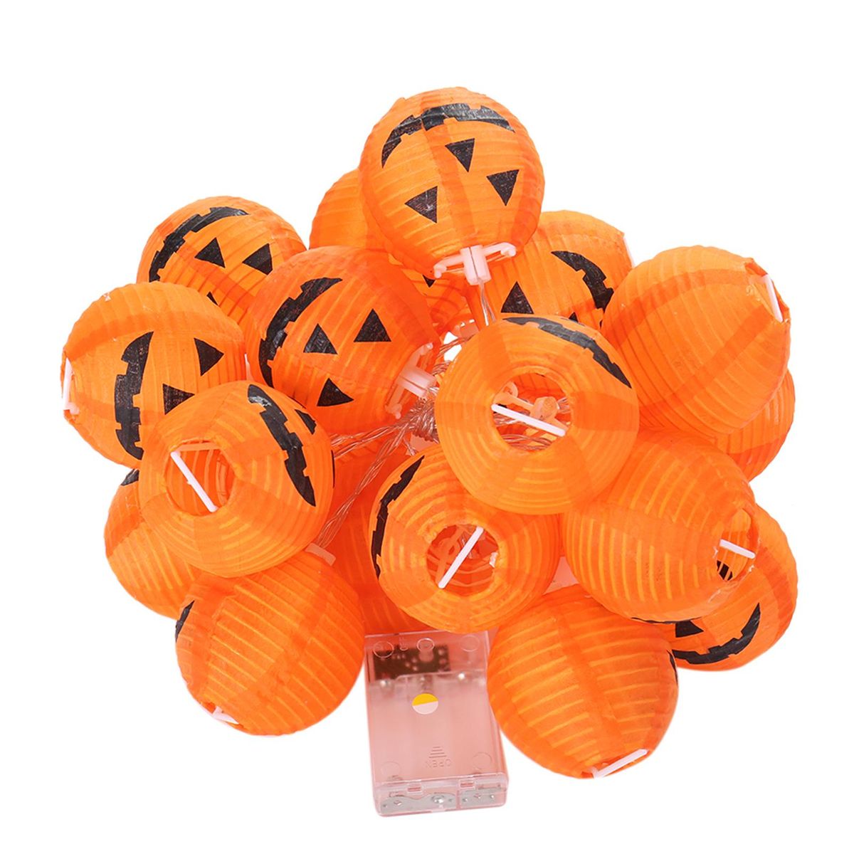 3 Meters/9.8Ft 20LEDs Pumkin Design String Lantern Light Constant Bright& Flash 2 Lighting Modes 3 * AA Cell Operated for Halloween Party Home Decoration Present Gift