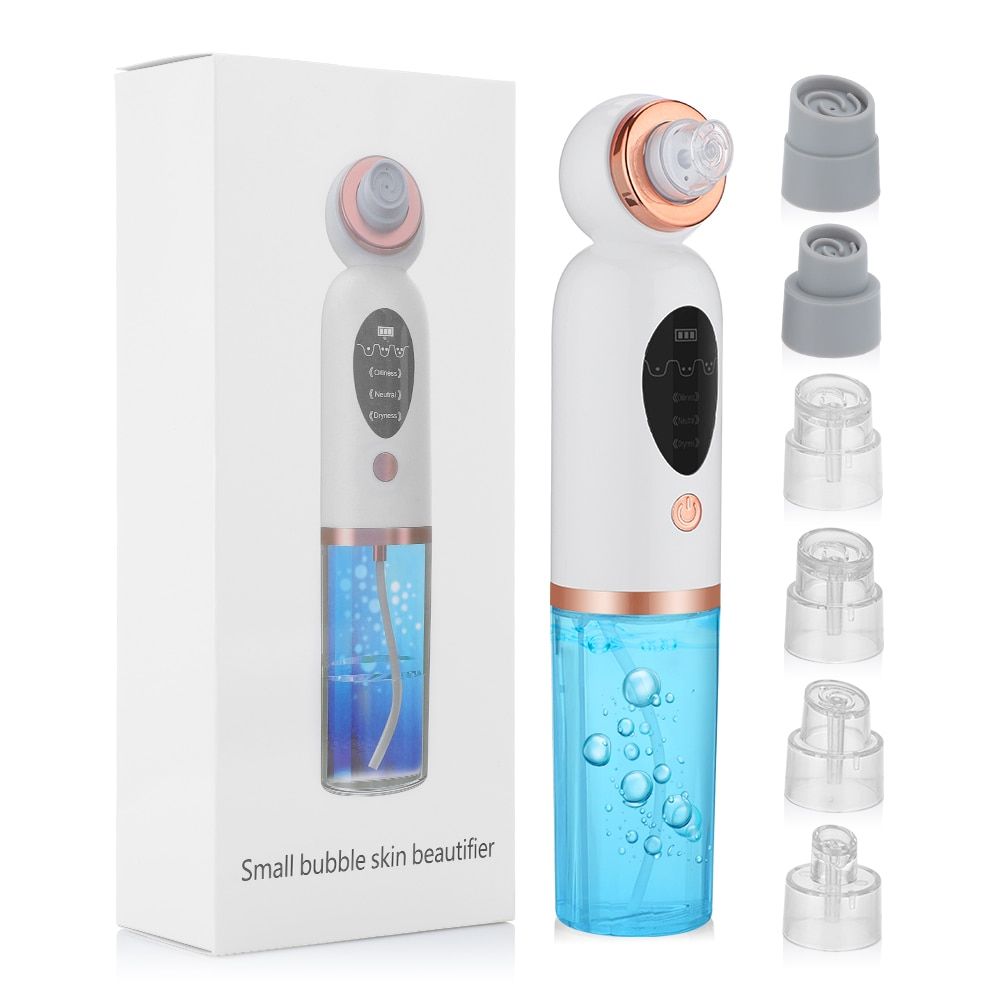Blackhead Remover Vacuum Suction Small Bubble Pore Cleaner Device0 Pimple Extractor Microdermabrasion Electric Face Nose Cleaser