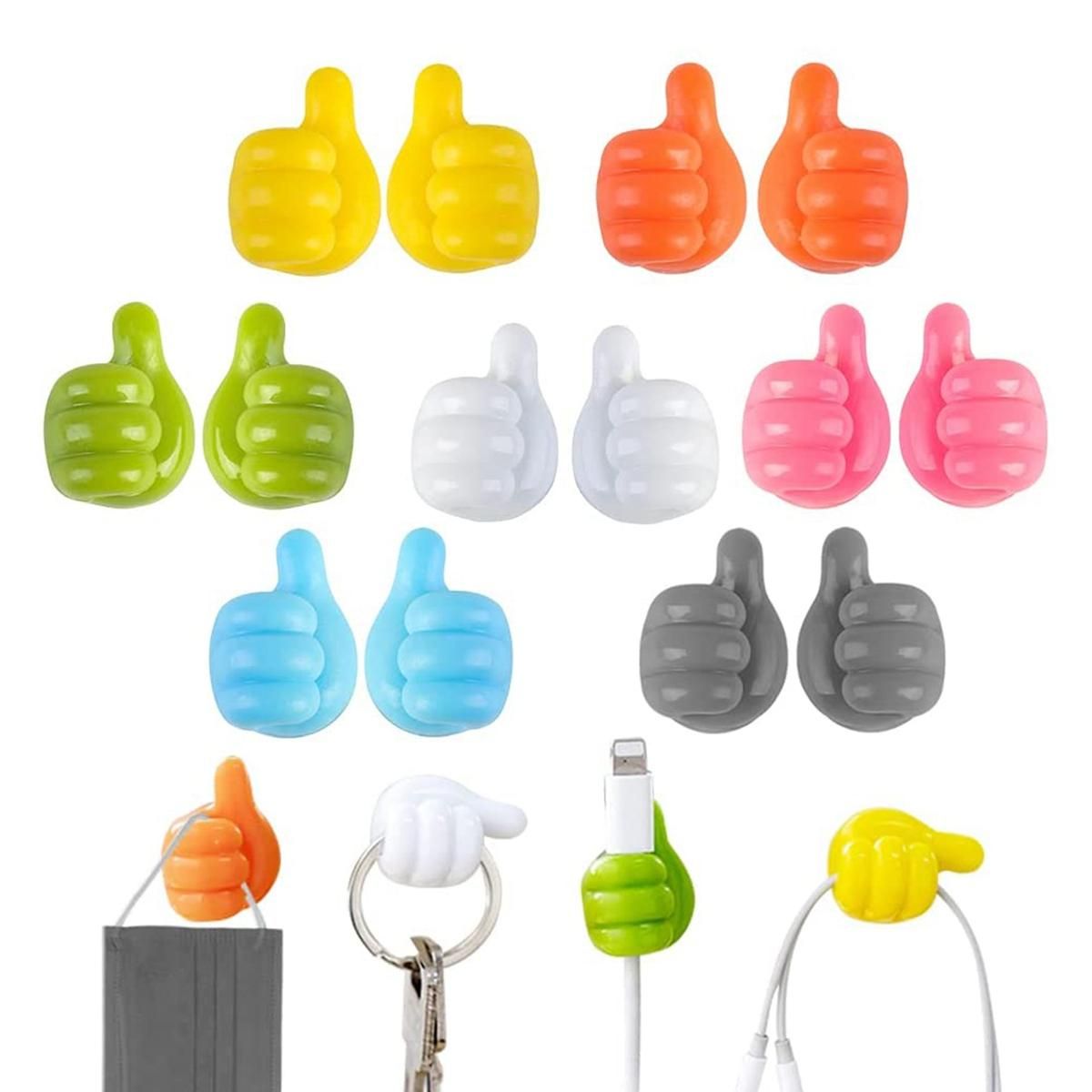 14 Pcs Silicone Thumb Wall Hook Creative Self Adhesive