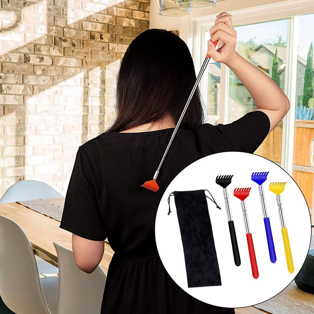 Extendable Back Scratcher Telescopic Stainless Steel For Christmas