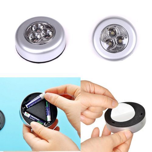 2Pcs LED Touch Light Lamp Bathroom Kitchen / Ward-rope Cabinet Stick-On Flat Surface Night Light