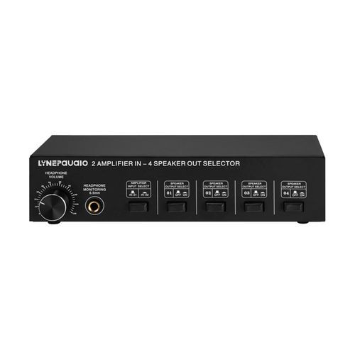 LINEPAUDIO 2 In 4 Out Speaker Selector Switch Box 4 Zone