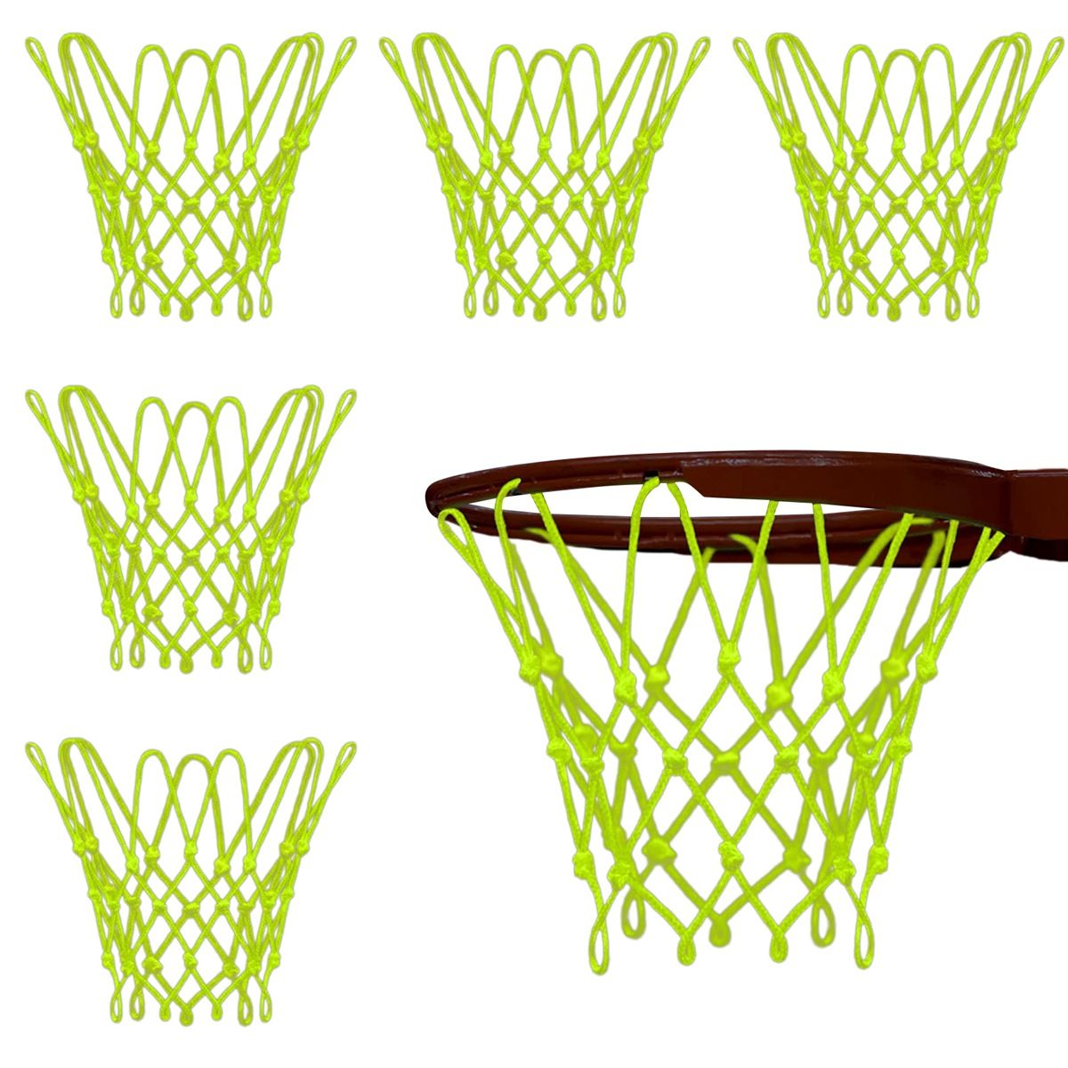 6 Pcs Nightlight Basketball Hoop Net for Kids 12 Inch in