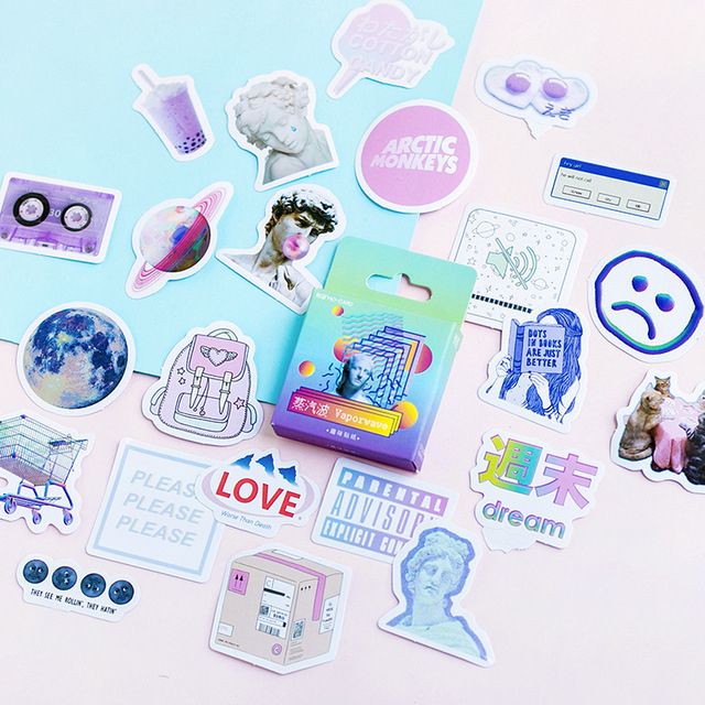Cute Vaporwave Label Kawaii Diary Handmade Adhesiv