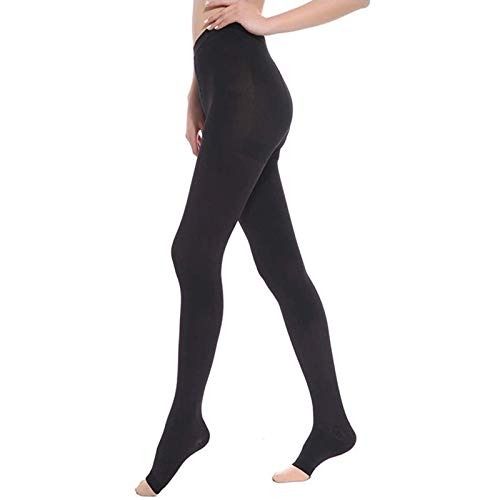 Medical Compression For Varicose Veins Stockings 30-40 MmHg Compression Support Thights Open Toe Black