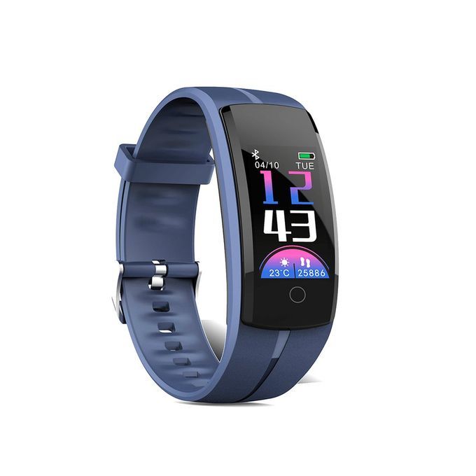 Multi-Fun Tion Smart Bra Elet E G Heart Rate Measurement Pedometer Qs100-blue