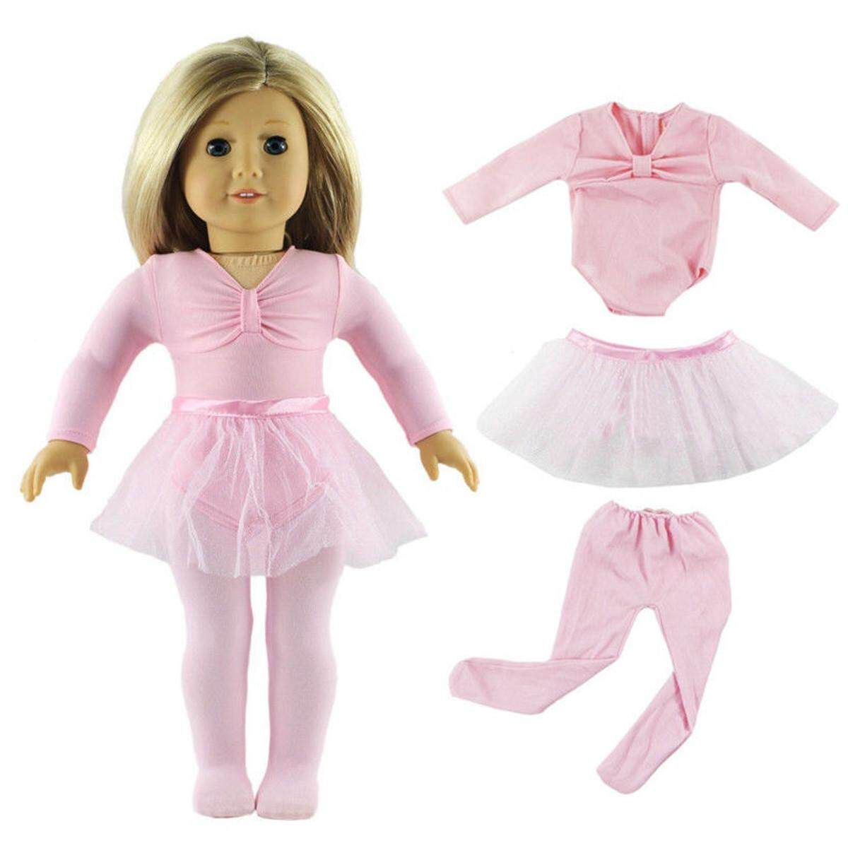 Pink Handmade Clothes Party Dress Skirt Set Gift Fits 18