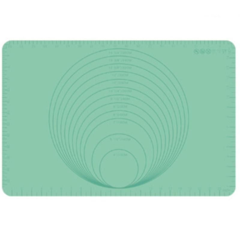 Silicone Kneading Pad Baking Mat Heat Resistant Dough Flour Non-Stick Rolling Mat Food Non Slip Kitchen Tools - Green