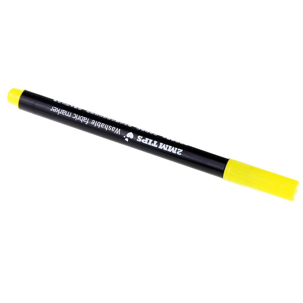 2mm T-Shirt Washable Fabric  Marker Pen Textile Clothes Yellow