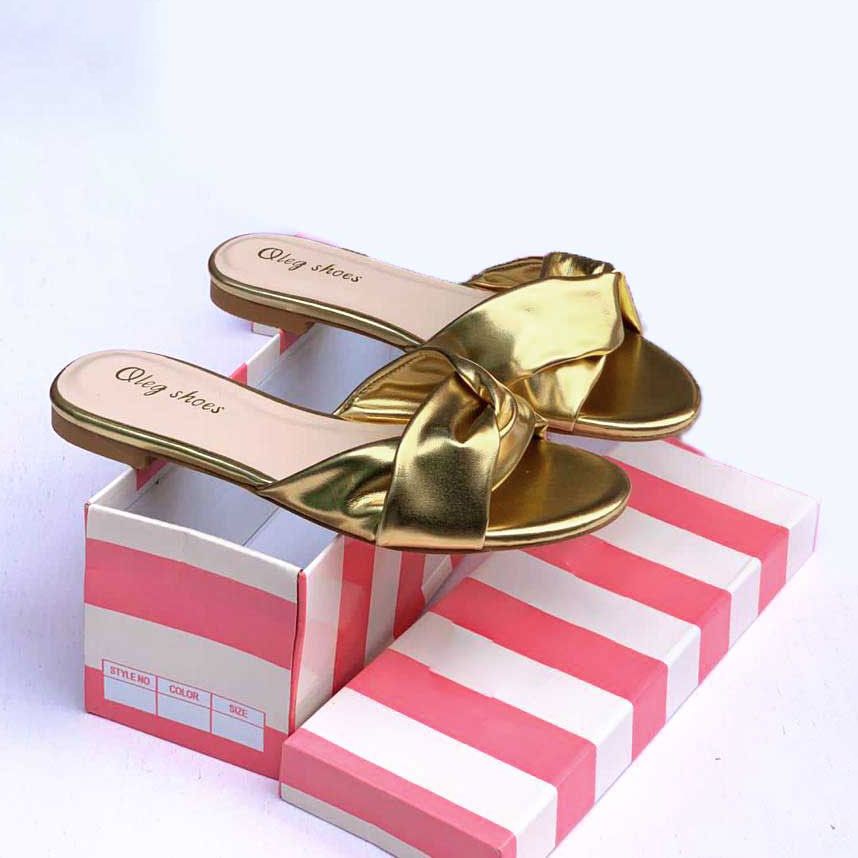 Quality Ladies Italian Oleg Shoes /Gold Colour