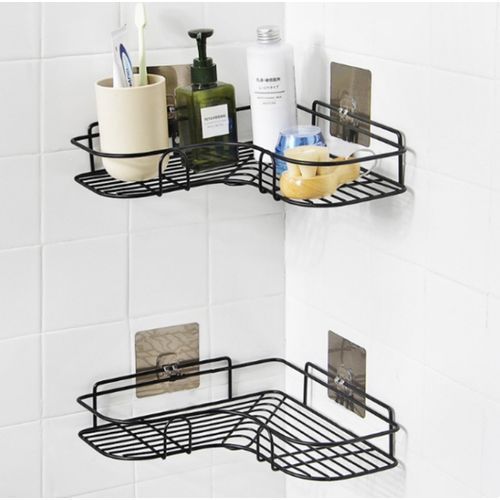 2 Sets Bathroom Toilet Corner Iron Shelf Rack