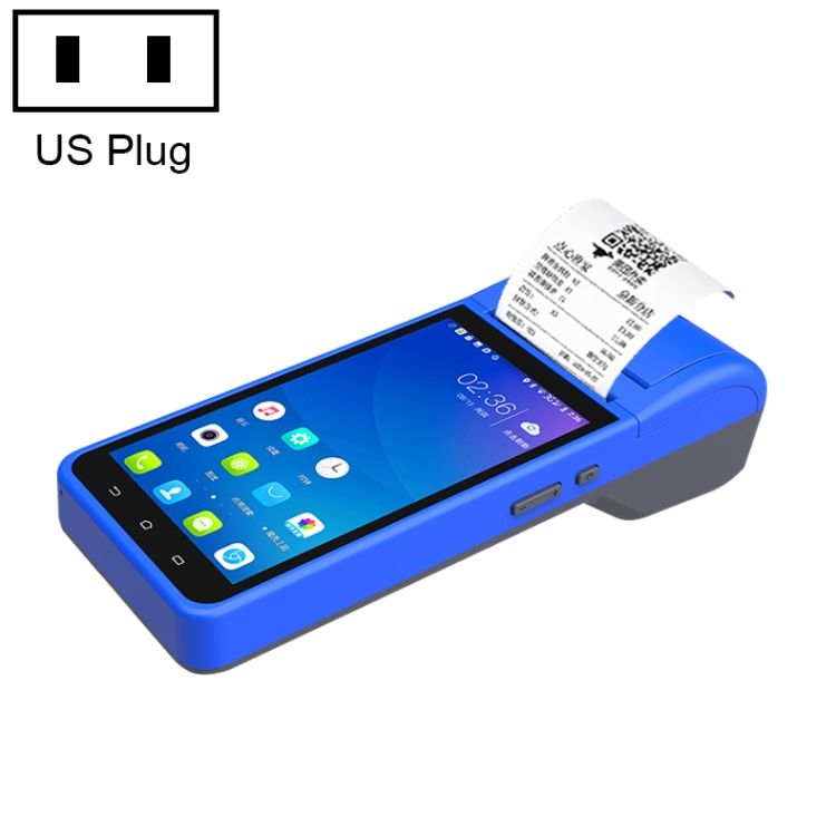 ZJ-6000 58mm PDA Handheld 5.5 Inch Barcode Two-dimensional Code Android Smart Code Cash Register Thermal Printing Hine