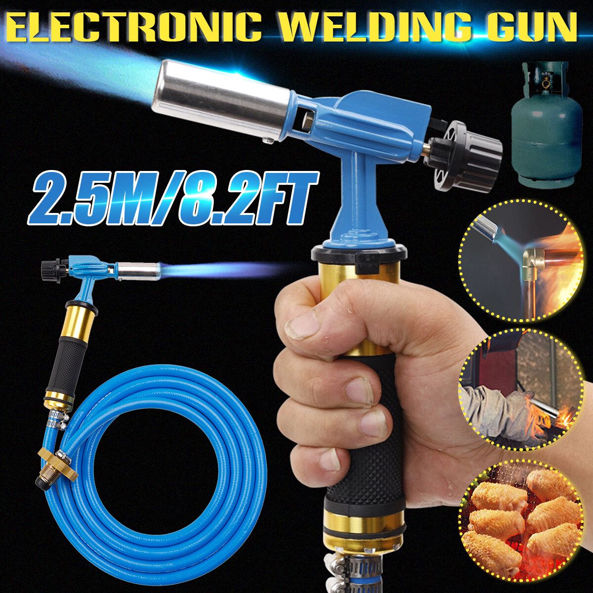 Electronic Ignition Liquefied Gas Welding Torch Kit Machine With/ 2.5M Hose