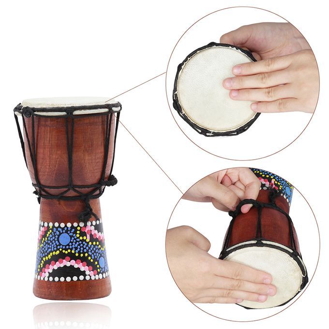 4 Inch Compact Size Wooden African Drum Djembe Bongo Hand