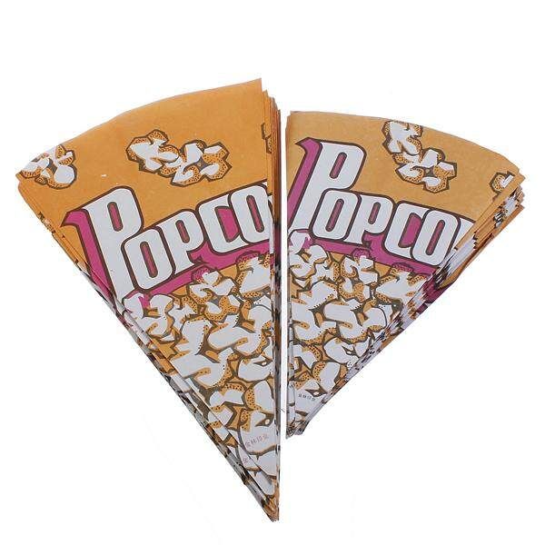 200pcs Popcorn Paper Party Bags Cinema Candy Cookie Container Movies Favors #Large Apricot