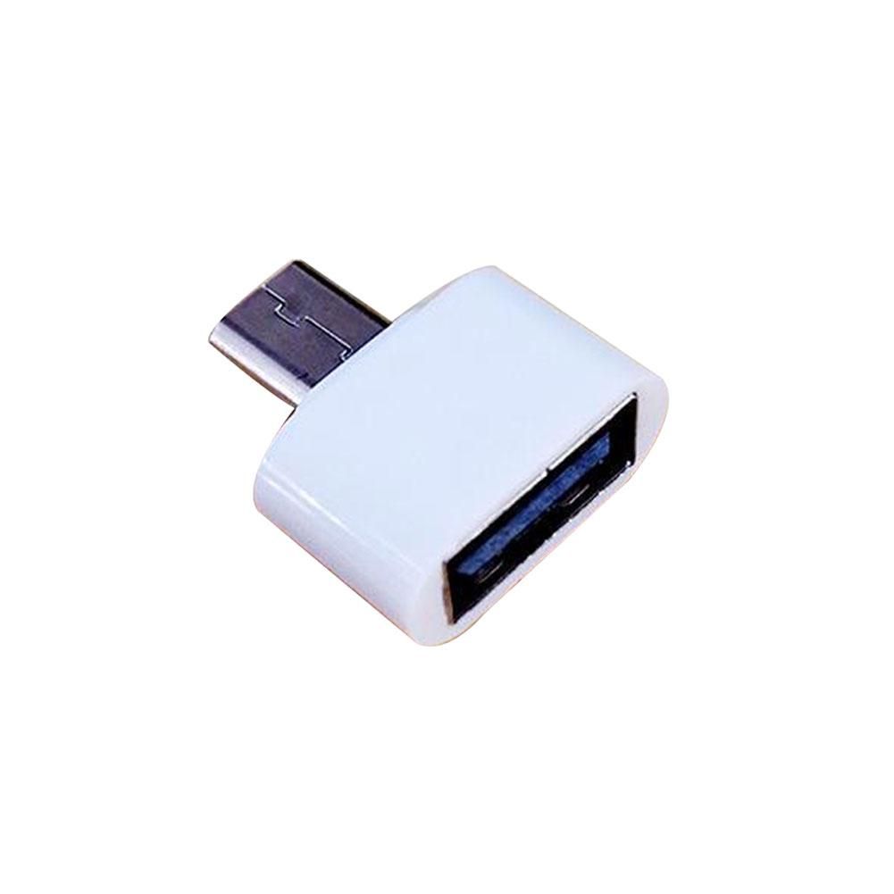 Universal Mini Micro to USB 2.0 OTG Adapter Connector-White