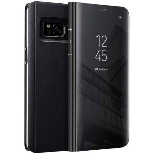 Galaxy S8 Plus Leather Flip Stand  Clear View Case Cover
