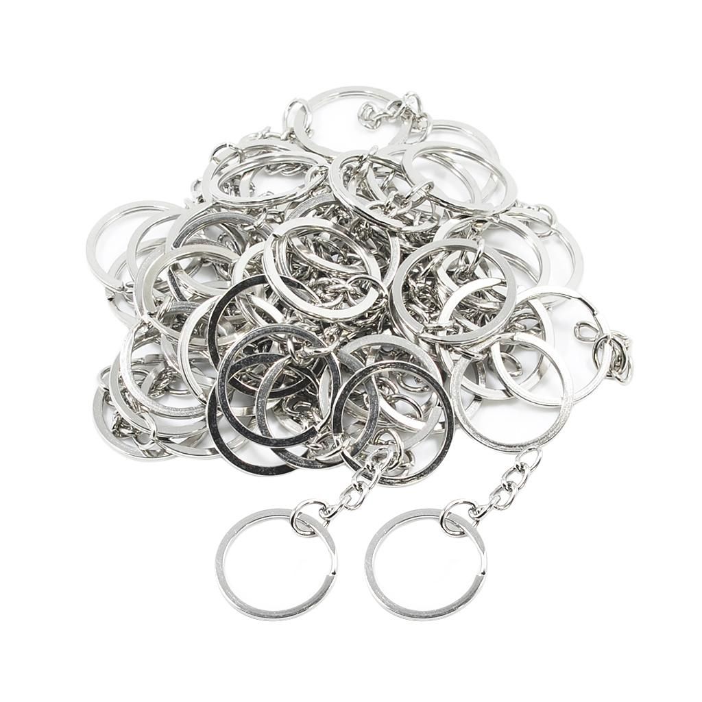 50 Pieces Metal DIY Jewelry Making Split Keychain Ring Parts Key