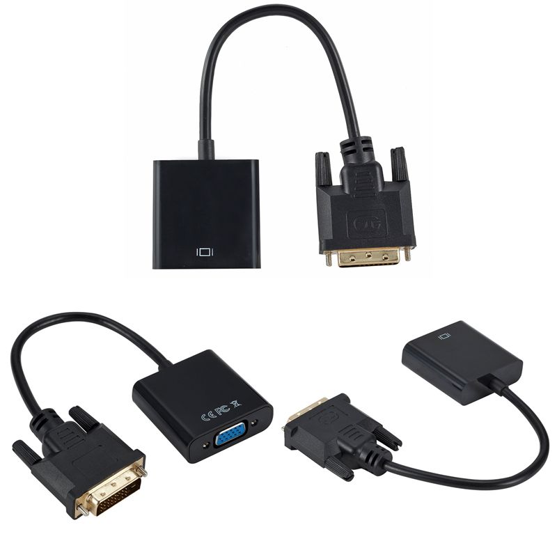 DVI Male To VGA Female Video Converter Adapter DVI 24+1 15 Pin DVI-D To VGA