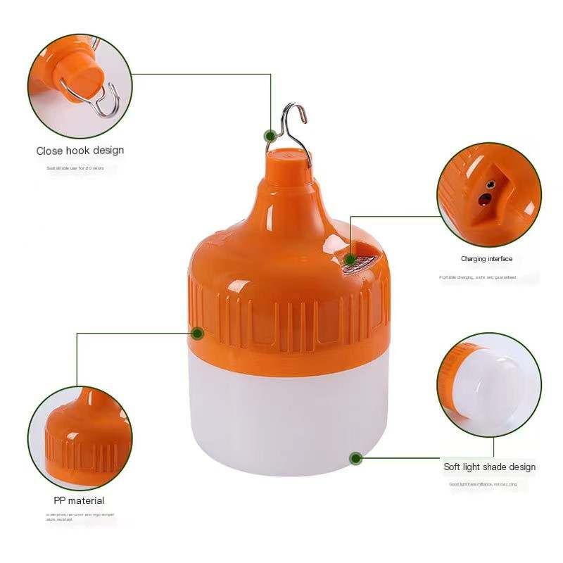 Rechargeable USB Emergency Lamp Outdoor Hanging Bulb 60W