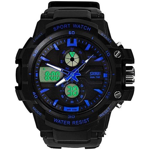 SKMEI 0990 Men Fashion Waterproof Outdoor Camping Sports Watch Blue