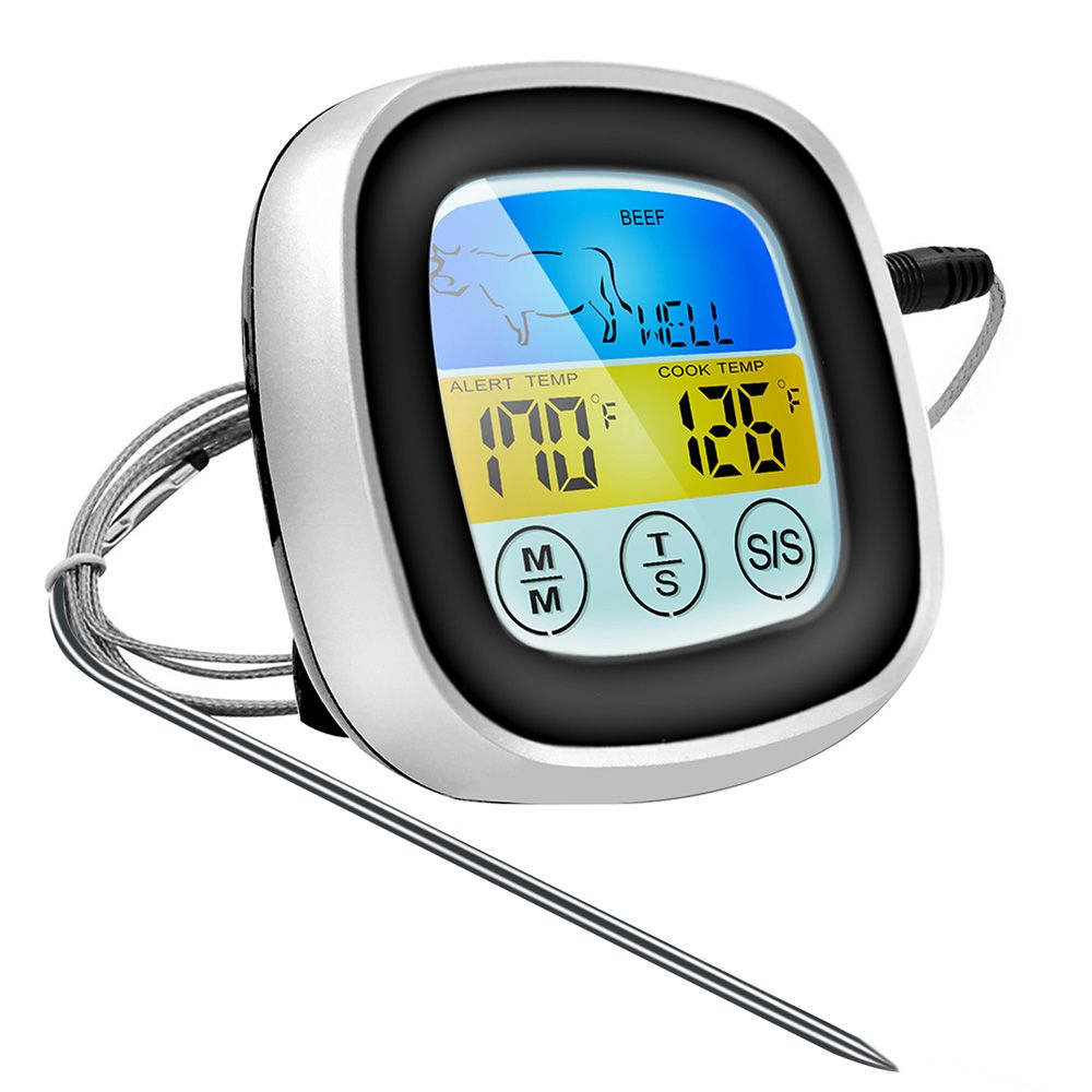 Digital Kitchen Thermometer Probe Color Touch Screen Meat