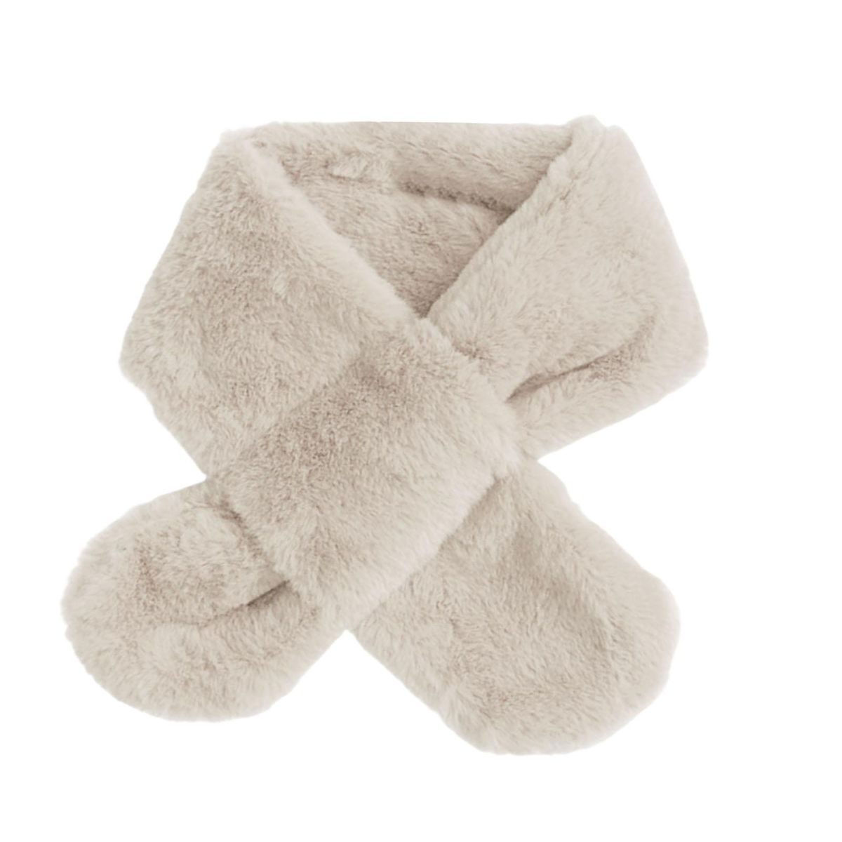 Furry Scarf Wrap Children Winter Thickened Fleece Warm Neck Scarf Apricot