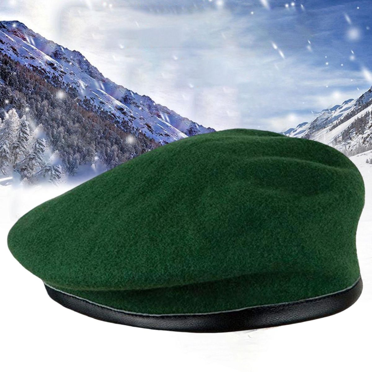 Beret Cap All-Match Military Training Beret Hat Atrovirens