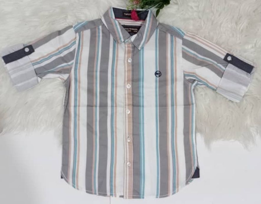 HIGH QUALITY KIDS BOYS TURN UP   MULTI COLORS LONG SLEEVE SHIRT.