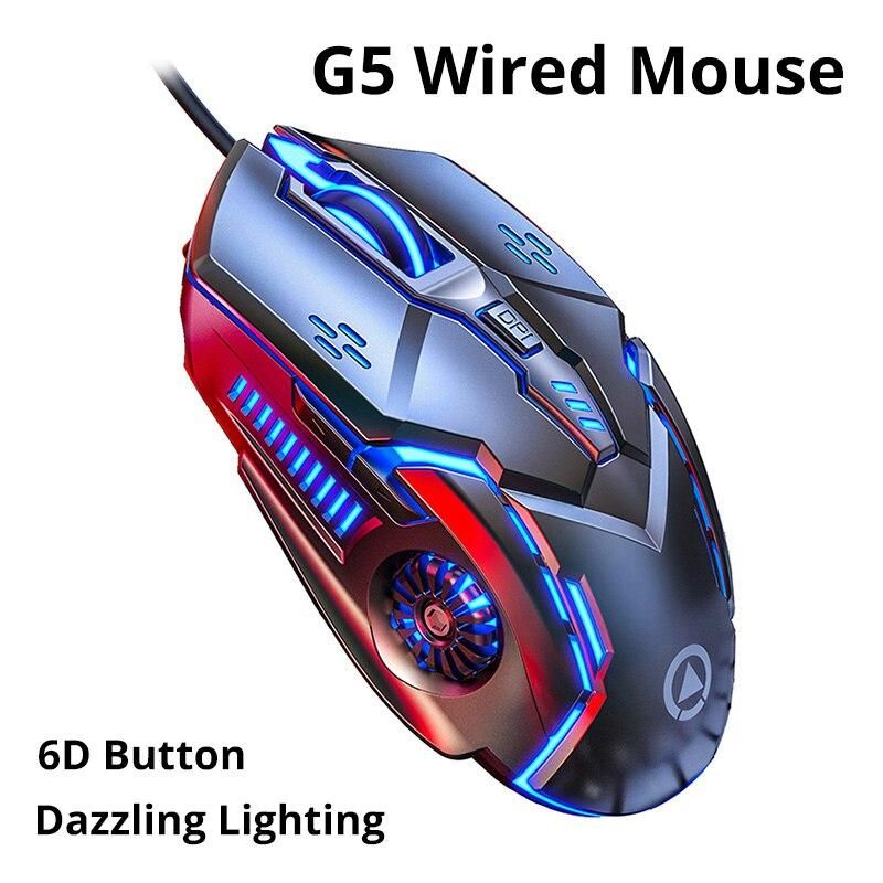 Wired Mouse BackLight High Sensitivity 6 Keys Macro Programming Gaming Mechanica
