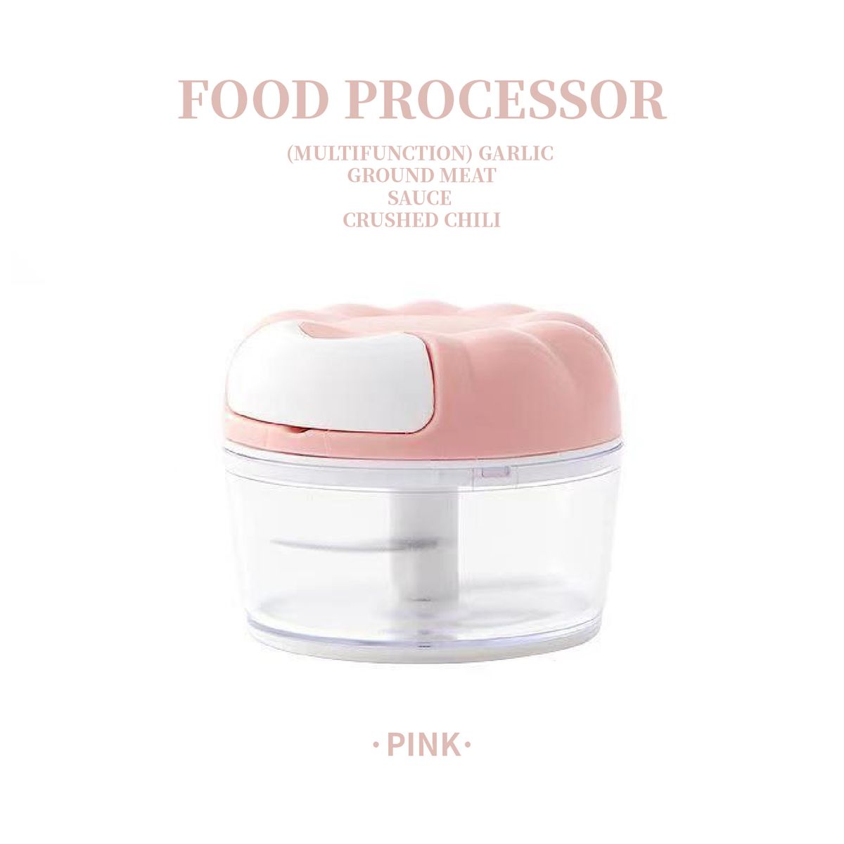Vegetable Cutter & Garlic Twist Shredder (Manual)- Pink