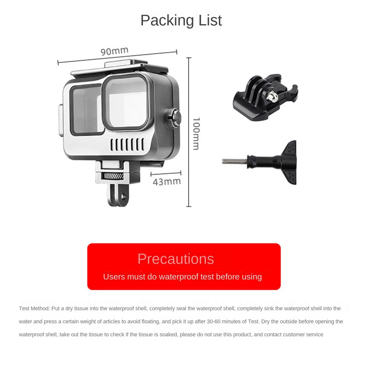 Metal 40M Waterproof Case for Hero 11 10 9 Diving Protective Housing Underwater Cover Accessories