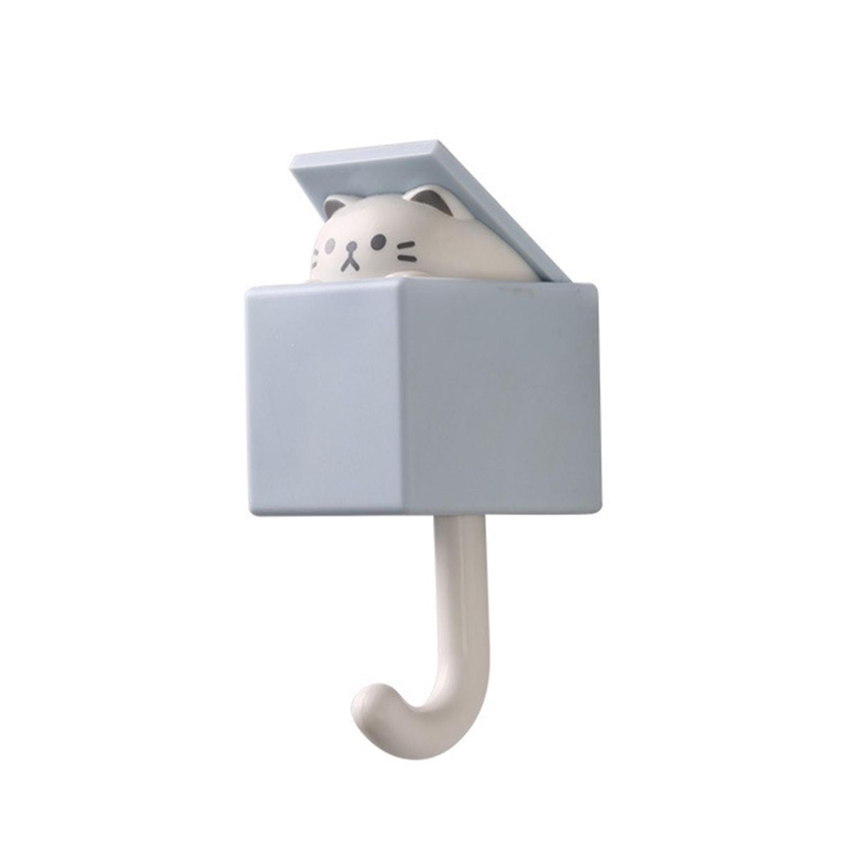 Organizer Hook Lovely Cat Chick Design Traceless Keychain Holder Hook Grey